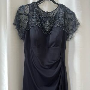 Navy Beaded Maxi Dress